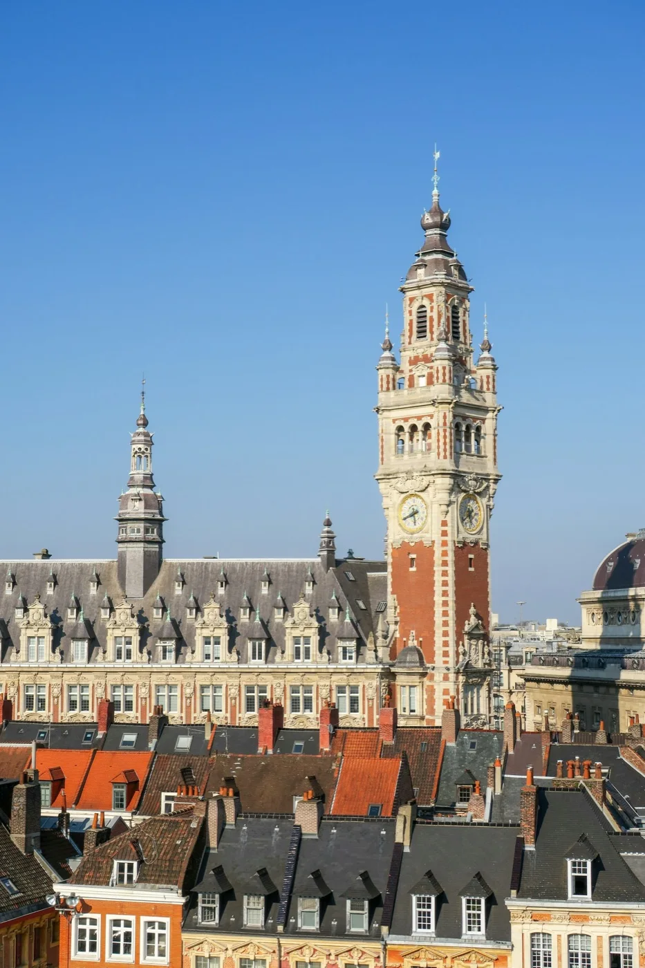 Le beffroi de Lille vu des toits